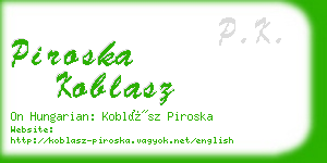 piroska koblasz business card
